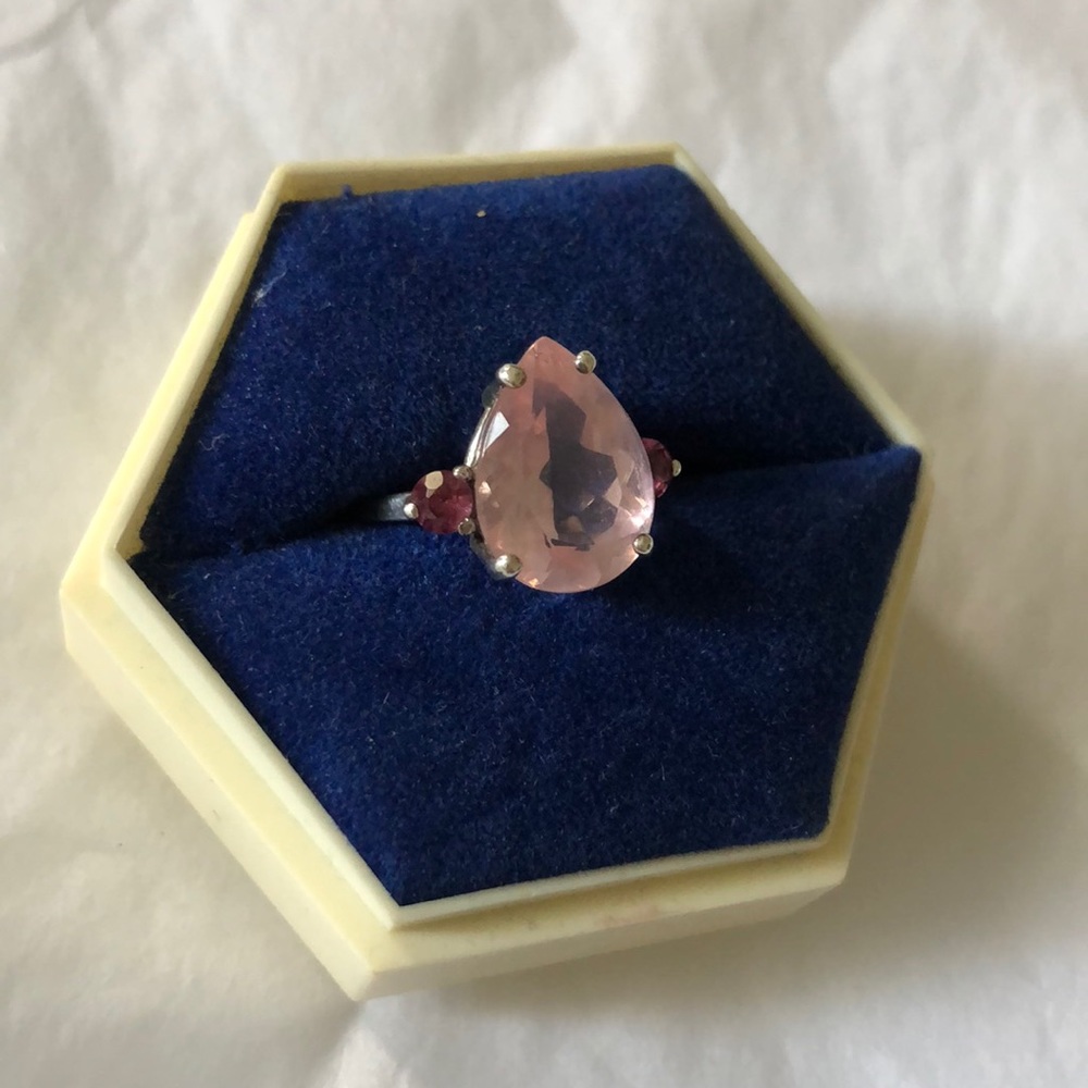 Sterling Silver Pink Statement Ring - image 1